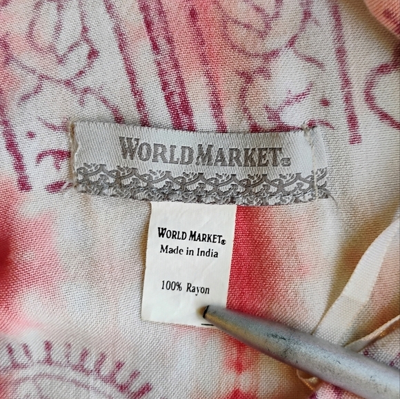 World Market Ganesha Tie Dye Kimono Shawl Pink White Mantra Hippie One Size - Picture 8 of 12